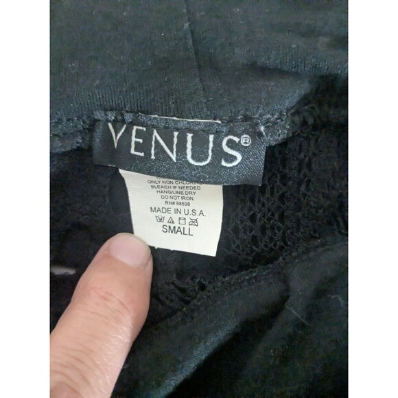 Y2K Small Pants Wide Black Crochet Lace Boho Whimsigoth Elastic Band Grunge - Picture 5 of 6